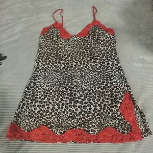Animal print lace cami